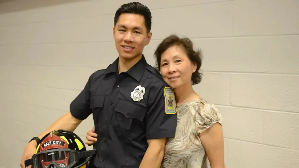 Dexter Ang with his mother